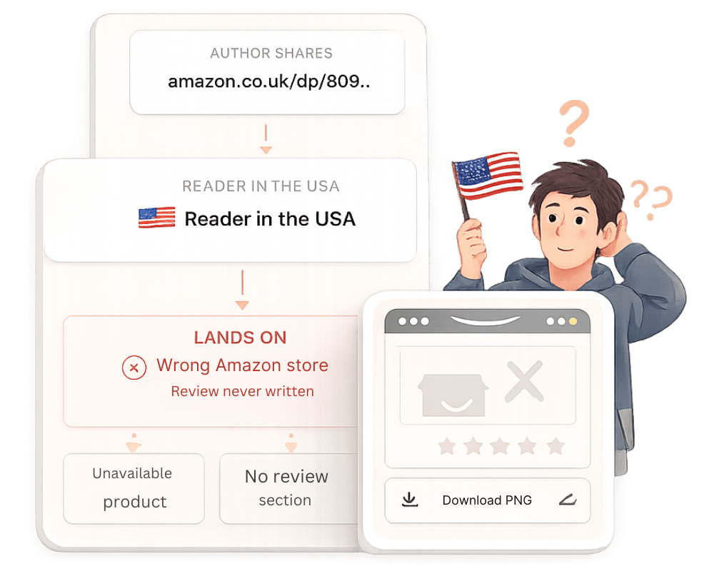 A US reader clicks a UK Amazon link and lands on the wrong store